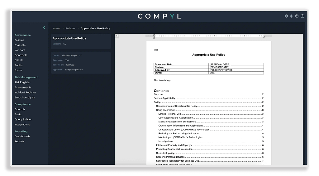 Compyl Policy Managment V5.1.0